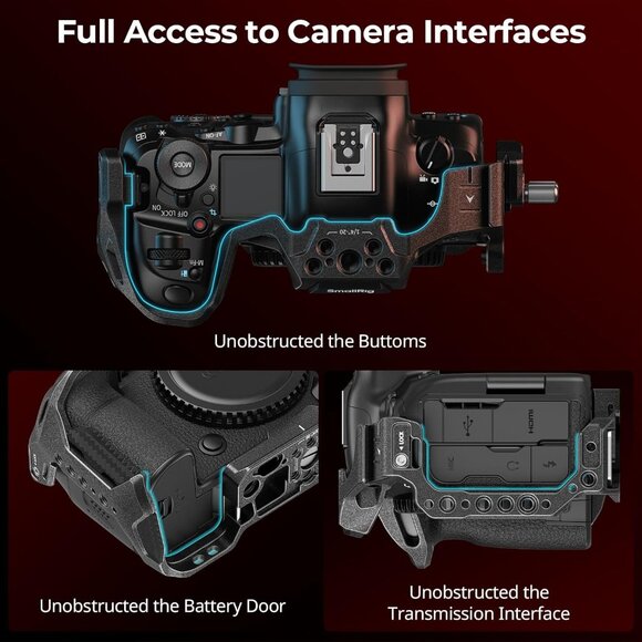 SMALLRIG Black Mamba Camera Cage for Canon EOS R5 Mark II, Aluminum Alloy Camera - Picture 2 of 8